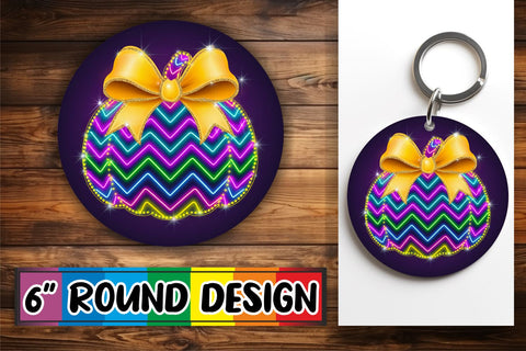 15x Round Keychain Sublimation Design Set , Neon Fall Sublimation afrosvg 