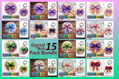 15x Round Keychain Sublimation Set , Christmas Sublimation afrosvg 