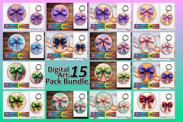 15x Round Keychain Sublimation Set , Christmas Sublimation afrosvg 
