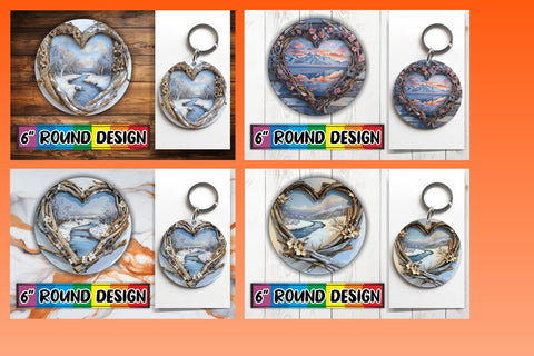 15x Round Keychain Sublimation Set , Christmas Sublimation afrosvg 