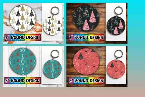 15x Round Sublimation Coaster & Keychain , Christmas Sublimation afrosvg 