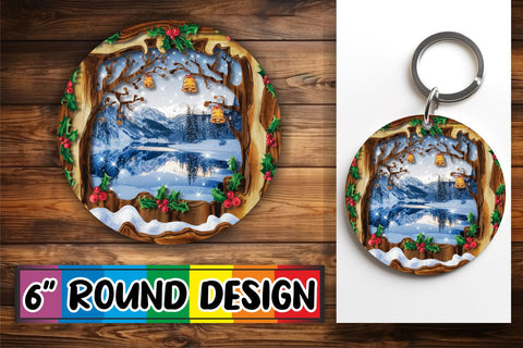 15x Round Sublimation Coaster & Keychain , Christmas Sublimation afrosvg 