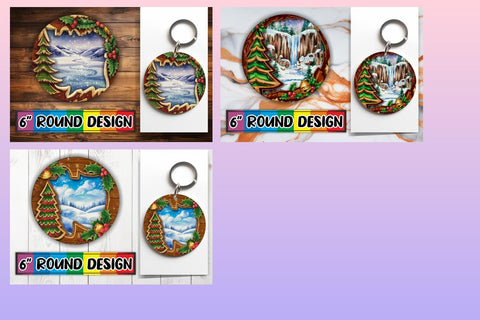 15x Round Sublimation Coaster & Keychain , Christmas Sublimation afrosvg 