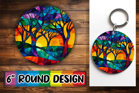 15x Round Sublimation Coaster Pack , Stained Glass Sublimation afrosvg 