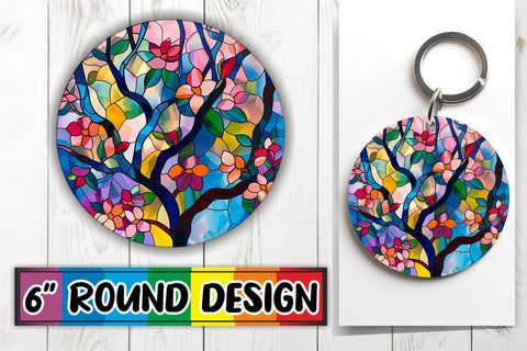 15x Round Sublimation Coaster Pack , Stained Glass Sublimation afrosvg 