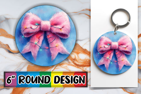 15x Round Sublimation Design Collection , Xmas Bow Sublimation afrosvg 