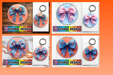 15x Round Sublimation Design Collection , Xmas Bow Sublimation afrosvg 