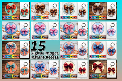 15x Round Sublimation Design Collection , Xmas Bow Sublimation afrosvg 