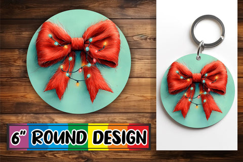 15x Round Sublimation Design Collection , Xmas Bow Sublimation afrosvg 