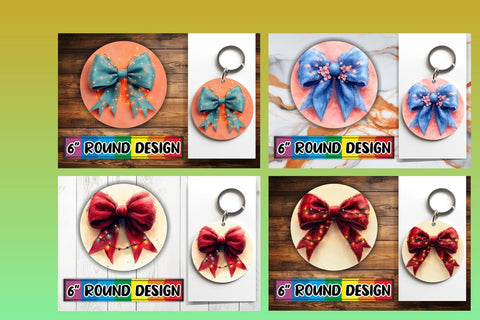 15x Round Sublimation Design Collection , Xmas Bow Sublimation afrosvg 