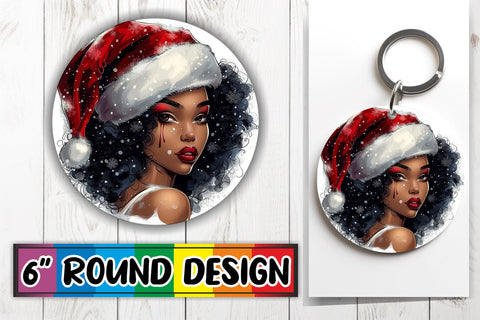 15x Round Sublimation Design Kit , Xmas Girl Sublimation afrosvg 