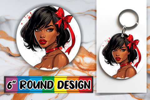 15x Round Sublimation Design Kit , Xmas Girl Sublimation afrosvg 