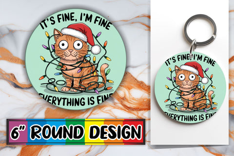 15x Round Sublimation Keychain & Coaster , Xmas Sublimation afrosvg 