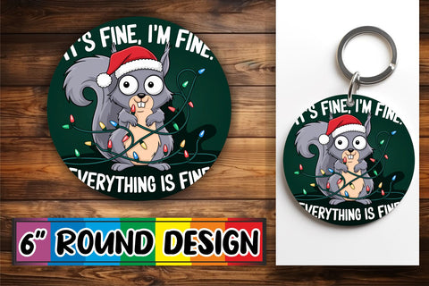 15x Round Sublimation Keychain & Coaster , Xmas Sublimation afrosvg 