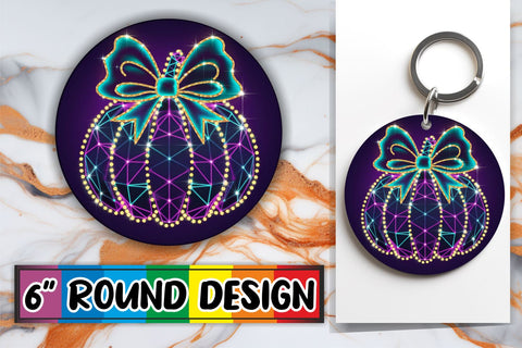 15x Round Sublimation Keychain Designs , Neon Fall Sublimation afrosvg 