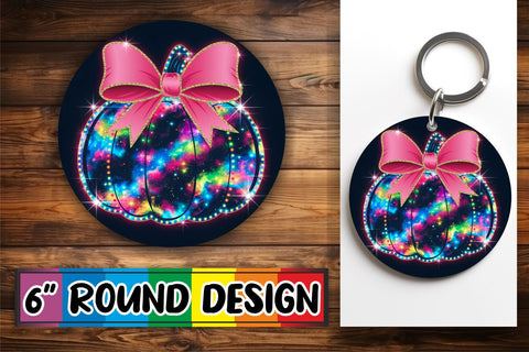 15x Round Sublimation Keychain Designs , Neon Fall Sublimation afrosvg 