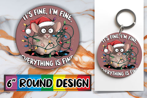15x Round Sublimation Keychain Designs , Xmas Sublimation afrosvg 
