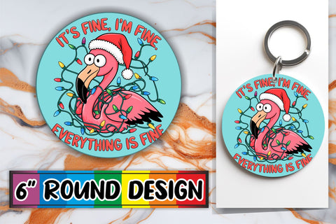 15x Round Sublimation Keychain Designs , Xmas Sublimation afrosvg 