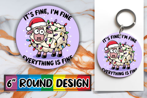 15x Round Sublimation Keychain Designs , Xmas Sublimation afrosvg 
