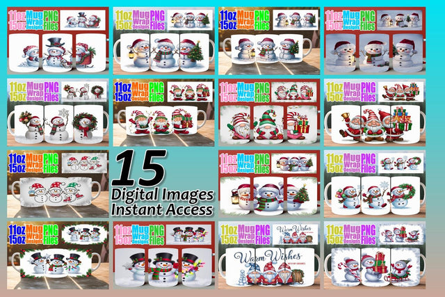 15x Stylish Sublimation Mug , Christmas Sublimation afrosvg 