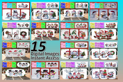 15x Stylish Sublimation Mug , Christmas Sublimation afrosvg 
