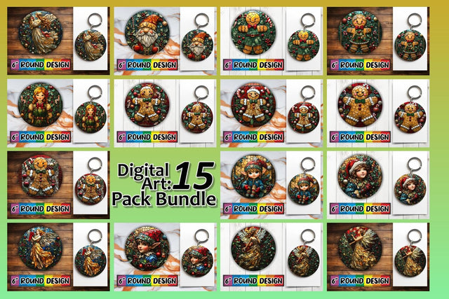 15x Sublimation Keychain Bundle , Holiday Sublimation afrosvg 