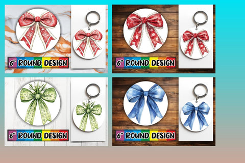 15x Sublimation Keychain Round Designs , Bow Sublimation afrosvg 