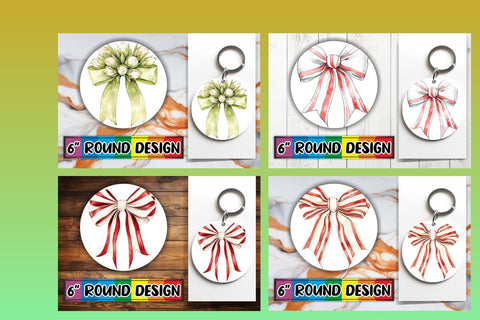15x Sublimation Keychain Round Designs , Bow Sublimation afrosvg 