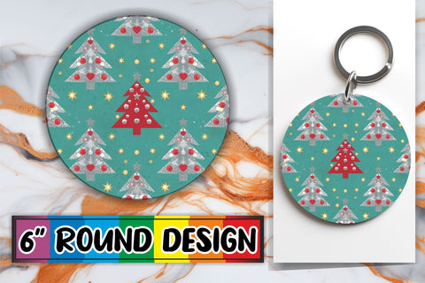 15x Sublimation Keychain Round Designs , Christmas Sublimation afrosvg 