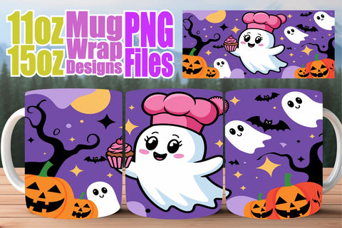 15x Sublimation Mug Wrap , Ghost Sublimation afrosvg 