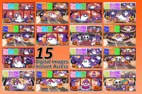 15x Sublimation Mug Wrap , Ghost Sublimation afrosvg 