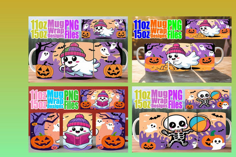 15x Sublimation Mug Wrap , Ghost Sublimation afrosvg 