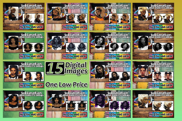 15x Sublimation Mug Wrap , Halloween Sublimation afrosvg 
