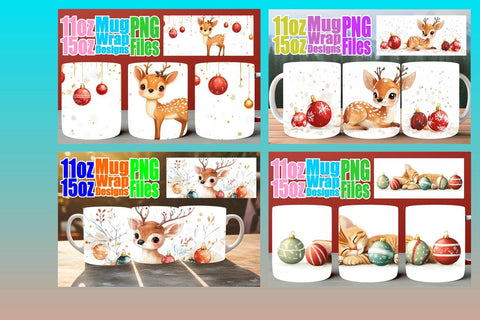 15x Sublimation Mug Wraps , Holiday Sublimation afrosvg 