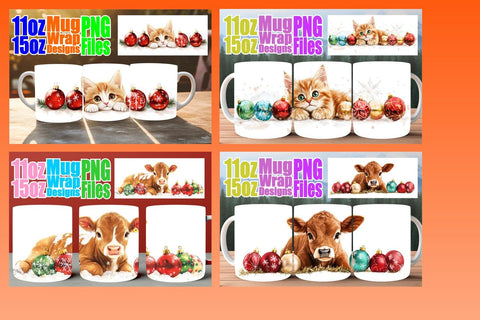 15x Sublimation Mug Wraps , Holiday Sublimation afrosvg 