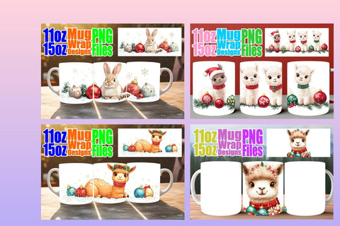 15x Sublimation Mug Wraps , Holiday Sublimation afrosvg 