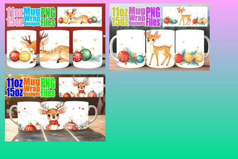 15x Sublimation Mug Wraps , Holiday Sublimation afrosvg 