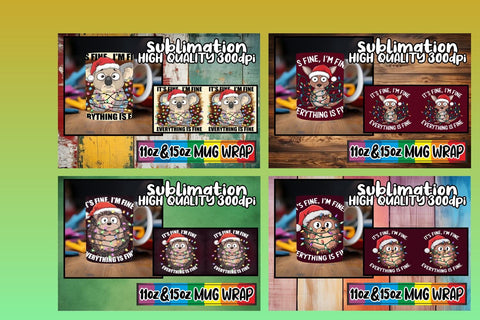 15x Sublimation Mug Wraps , Xmas Sublimation afrosvg 