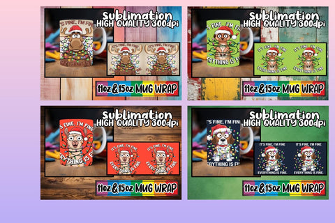 15x Sublimation Mug Wraps , Xmas Sublimation afrosvg 