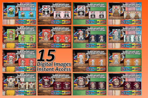 15x Sublimation Mug Wraps , Xmas Sublimation afrosvg 