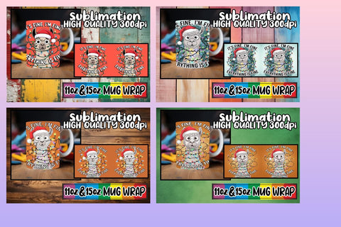 15x Sublimation Mug Wraps , Xmas Sublimation afrosvg 