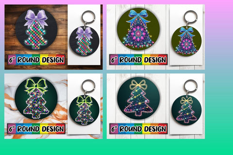 15x Sublimation Round Coaster Pack , Neon Xmas Sublimation afrosvg 