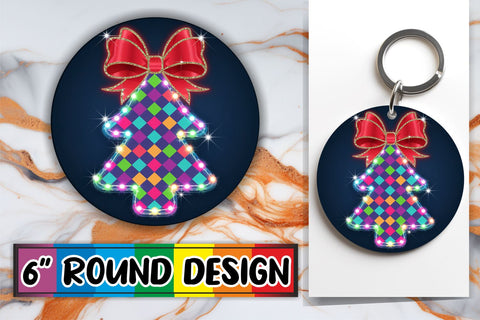 15x Sublimation Round Coaster Pack , Neon Xmas Sublimation afrosvg 