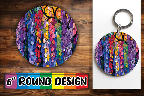 15x Sublimation Round Coaster Pack , Stained Glass Sublimation afrosvg 
