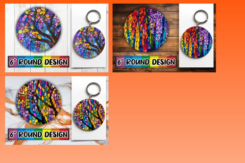 15x Sublimation Round Coaster Pack , Stained Glass Sublimation afrosvg 