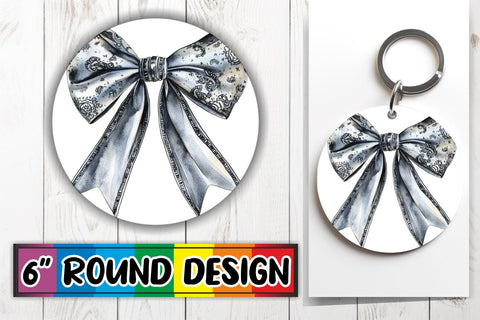 15x Sublimation Round Keychain Pack , Bow Sublimation afrosvg 