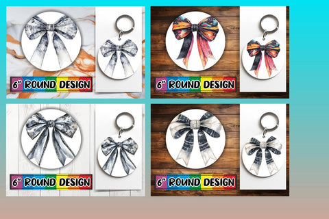 15x Sublimation Round Keychain Pack , Bow Sublimation afrosvg 