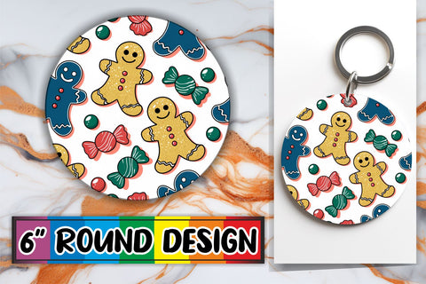 15x Sublimation Round Keychain Pack , Christmas Sublimation afrosvg 