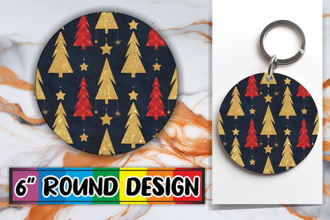 15x Sublimation Round Keychain Pack , Christmas Sublimation afrosvg 