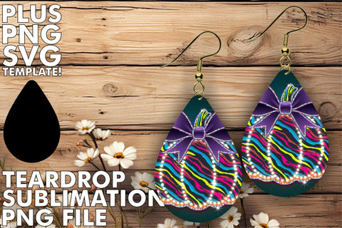 15x Teardrop Earring Bundle Set for Crafts , Neon Fall Sublimation afrosvg 